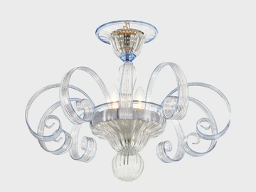 MERCURIO WITH CURLS - Handmade Murano glass ceiling lamp by Sogni Di Cristallo - view 2